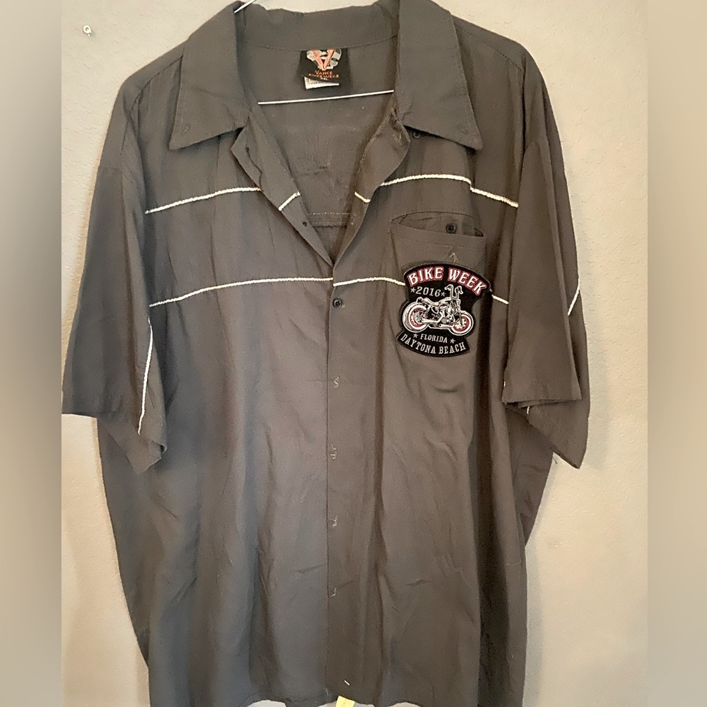 Grey Harley Davidson Bike Week button down